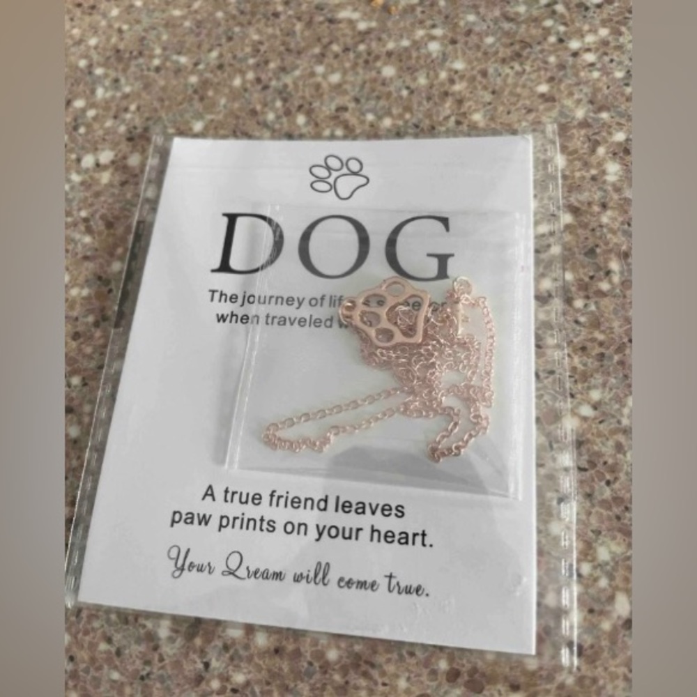 Rose Gold 🐾 Paw Print Necklace NWT - Picture 12 of 14